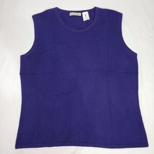 Cynthia Taylor 100% Cashmere Knit Vest M Purple NWOT Quiet Luxury Money
